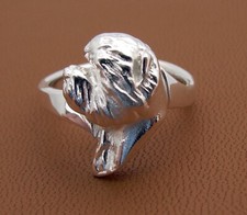 Small Sterling Silver West Highland White Terrier Head Study Ring
