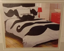 Rizzy Home Le Moustache Cotton Grey Full Kids Comforter Set New In Bag