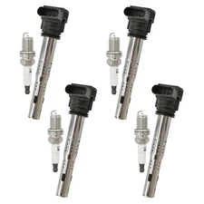 4pcs Ignition Coil and Spark Plug Kit For 2005-2016 Audi A4 Quattro A4 2.0L
