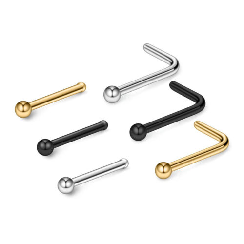 6PCS Nose Stud Ring Tiny Ball Surgical Steel Ear Tragus Body Piercing Jewellery - Picture 5 of 23