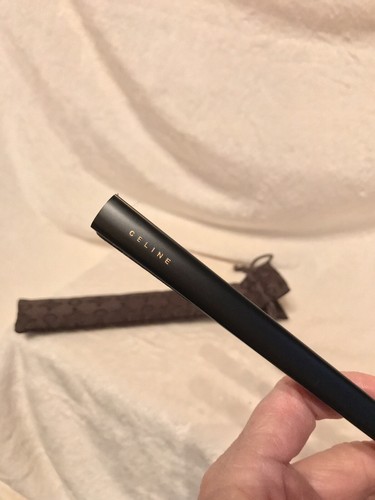 Celine Edizione Limitata 8,5"" Ventola manuale in tessuto e legno NERA - Foto 3 di 12