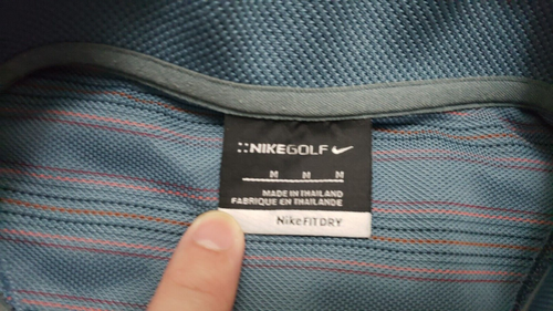 Nike Golf Men's Medium Dri Fit Gray Striped Polo Performance Shirt - Picture 3 of 14