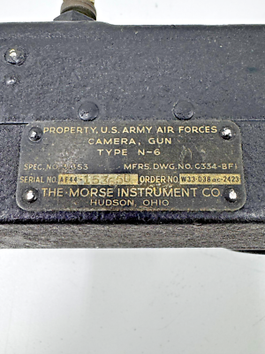 WWII Era The Morse Instrument Co. Gun Camera– Type N6 | eBay