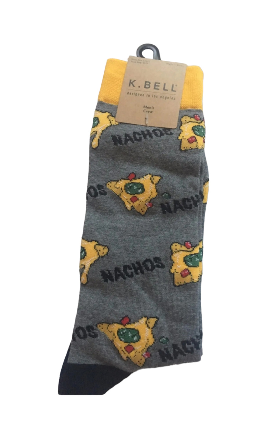 K Bell Men's Crew Socks, Football, Food, Burgers, Bacon, Dogs, Gift, L16 MP