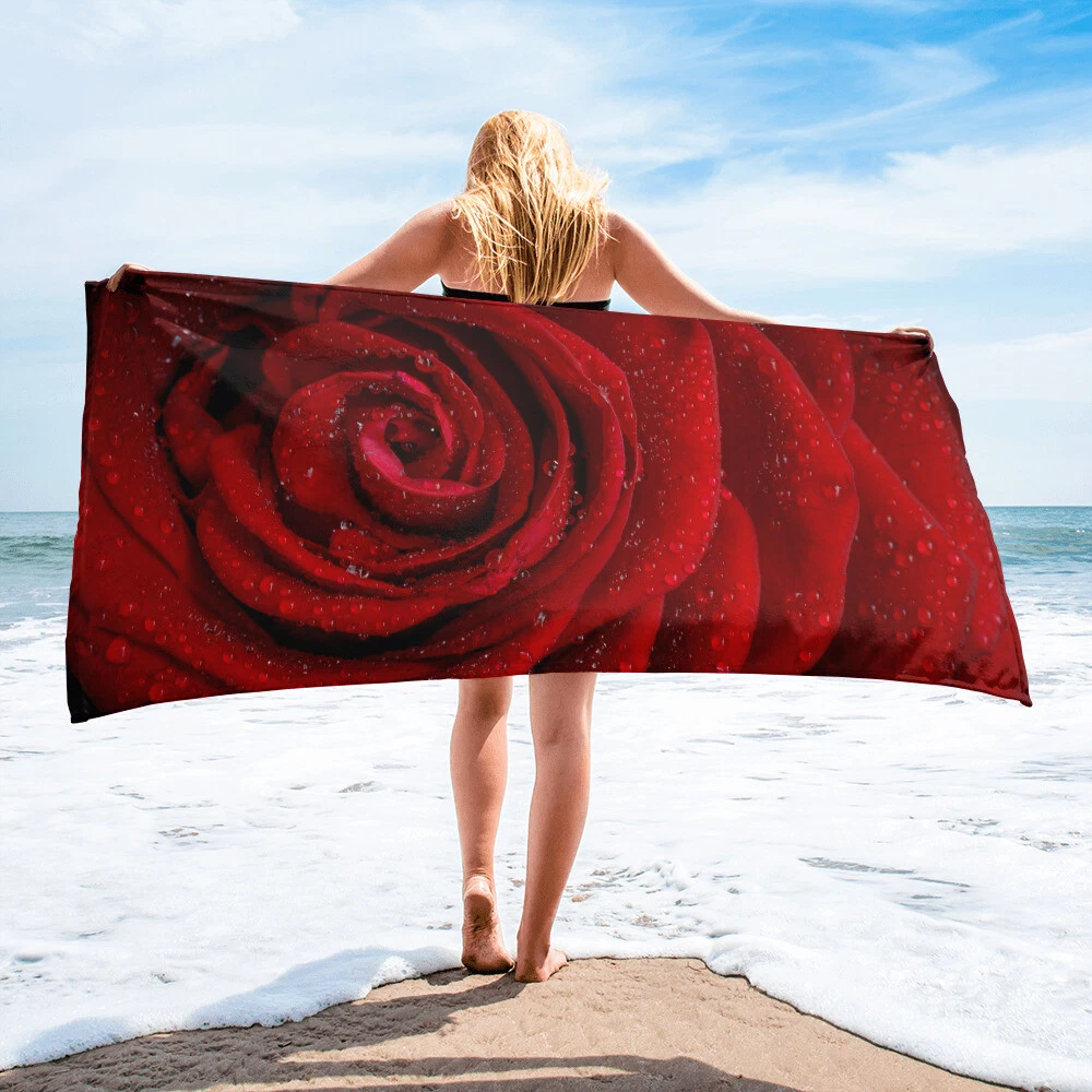 Cotton Blend Beach Towel Red Bath Towels & Washcloths for sale | eBay