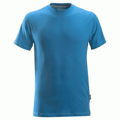 Snickers 2502 Classic Crew Neck T-Shirt, 100% gekämmte Baumwolle, ozeanblau