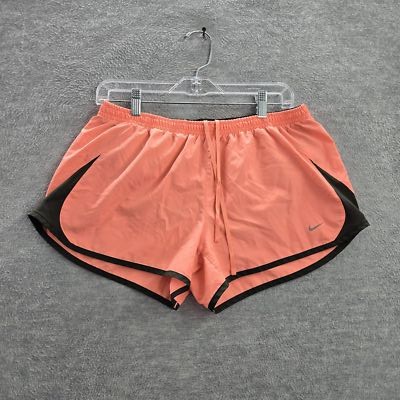 Nike Women Activewear Shorts L Orange 5k Tempo Running Swoosh Logo 3'' Inseam