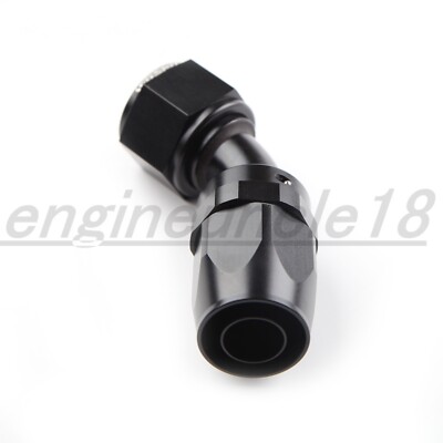 US SHIP 45 Degree AN10 -10AN Aluminum Swivel Hose End Fitting Adapter Black