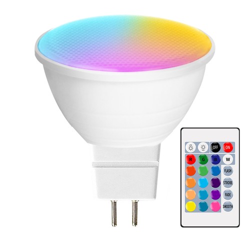 1/4/6/10x RGB Bulb LED E14 E27 GU10 MR16 Dimmable Colour Changing Lamp + Remote - Picture 34 of 35