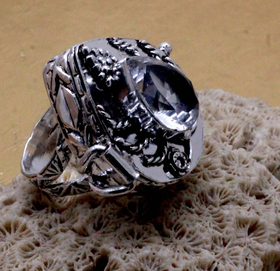 White Topaz Secret Silver 925 Sterling Silver Openable Ring-Mother's Day Gift - Изображение 2 из 4
