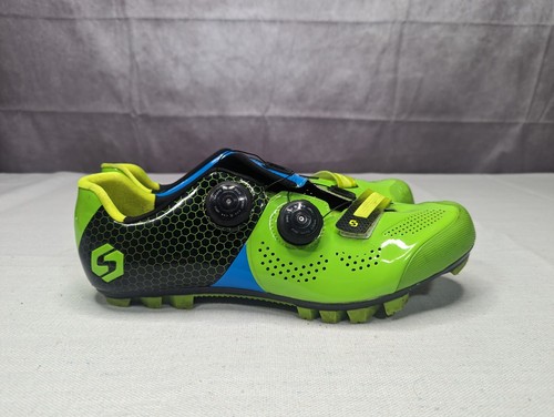 Sidebike Comp Cycling Road Biking Shoes 3 Bolt Cleat Size 11 Green Blue - Picture 4 of 8