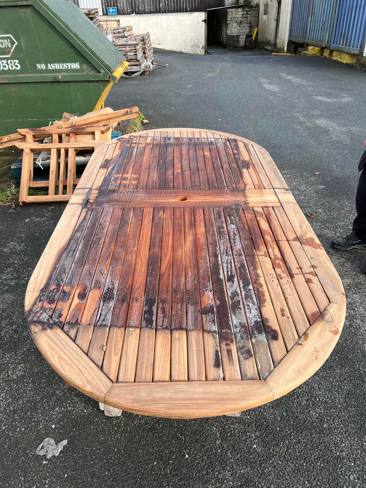 1.9m Teak Oval Pedestal Outdoor Garden Table eBay