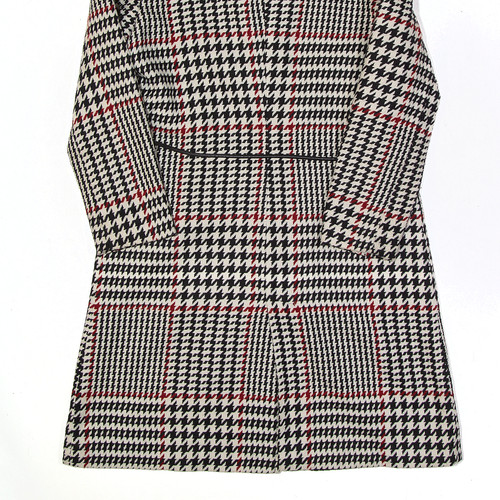 TREND LINE Womens Overcoat Jacket White Houndstooth M - Picture 6 of 6