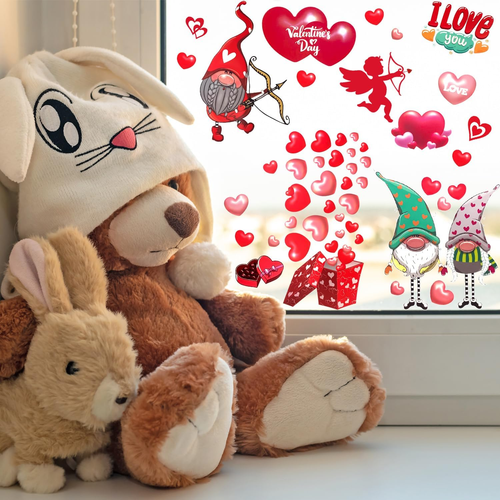 9 Sheet Valentines Day Decor Window Clings, Valentines Day Decorations Supplies. - Picture 5 of 12