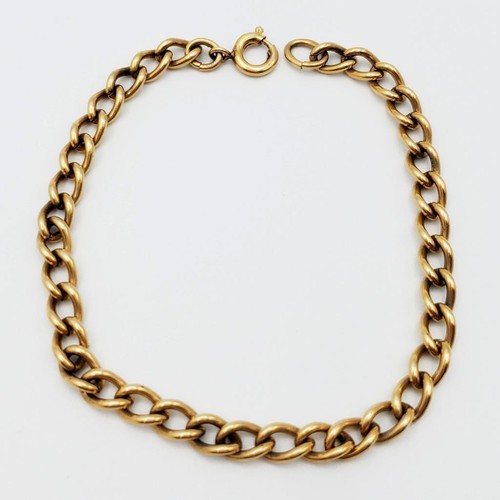 "Brazalete de cadena de relleno de oro vintage de 7"" con dije de eslabones de 5 mm AJC Co" - Imagen 6 de 7