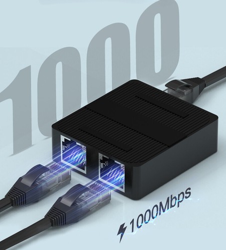3-Port LAN NETWORK ETHERNET Switch RJ45 Splitter 1to2 Gigabit Switcher Cable Hub - Picture 3 of 12