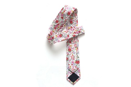 New Pink Floral cotton Men’s Necktie Skinny 2 1/2W 58L - Picture 6 of 6