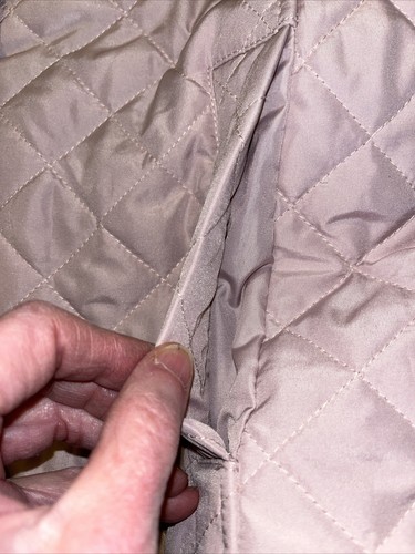 Abrigo frontal con botones acolchado rosa polvoriento Chico's con bolsillos 1 | M | 8 - Imagen 7 de 7