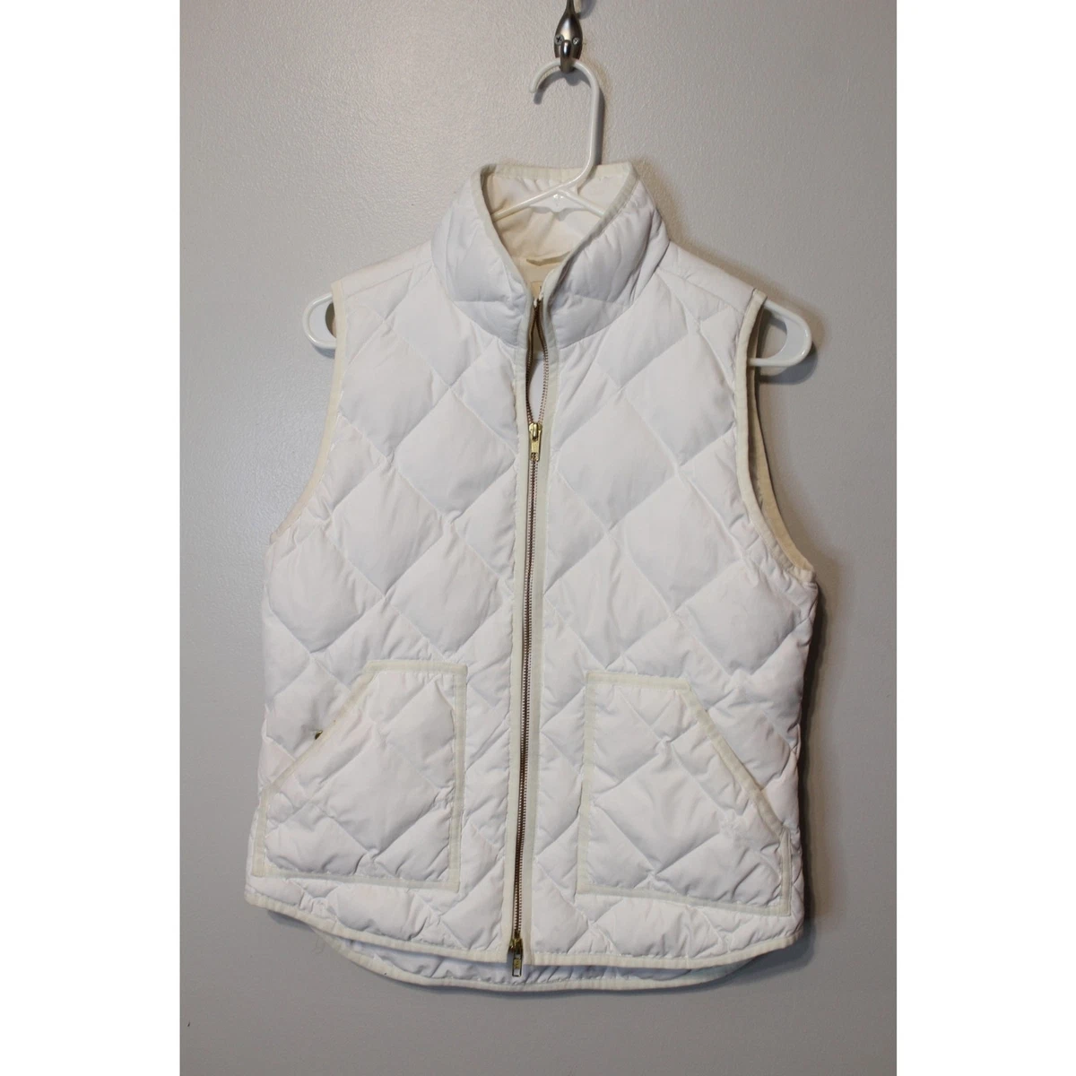 Cream quilted shop vest
