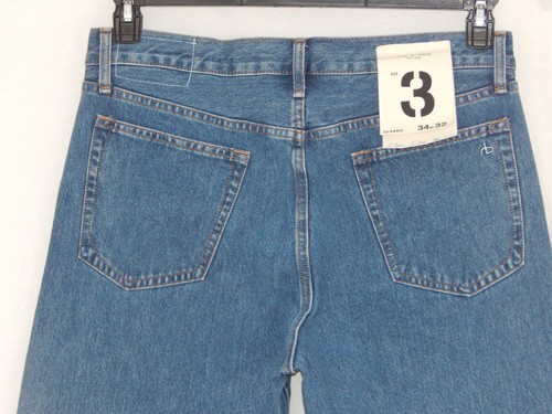 rag & bone Herren Premium Denim Jeans Relaxed Straight Fit 3 Indigo Wash 34x32 Neu mit Etikett - Bild 6 von 6