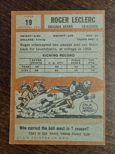 Tarjetas de fútbol americano Topps 1962 completan tu conjunto que elijas elegir cada una #1 - 176 - Imagen 19 de 221
