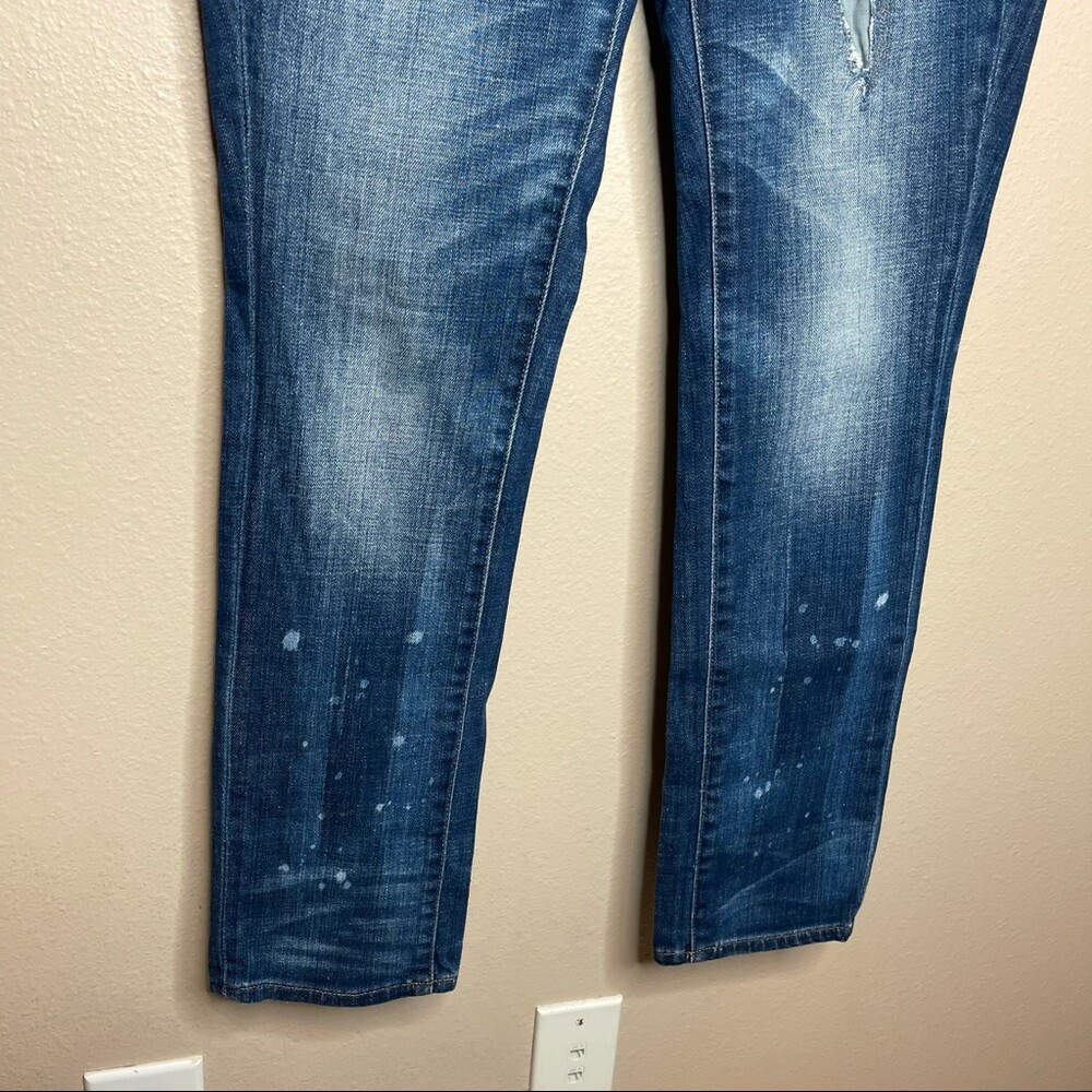 Madewell Distressed Patch Straight Leg Jeans Size… - image 4