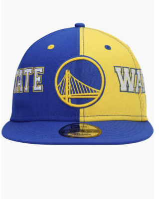 Golden State Warriors Hat Split Color Blue Yellow New Era 9Fifty Snapback OSFM