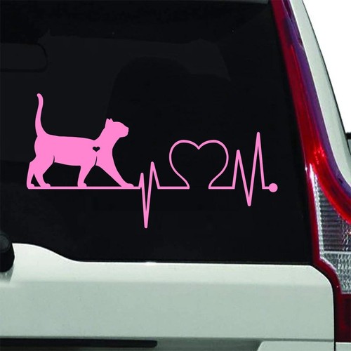 Cat Lover Car Sticker - Vehicle Decal Pet Heart - Cat Animal Vinyl - V1 - Picture 16 of 20