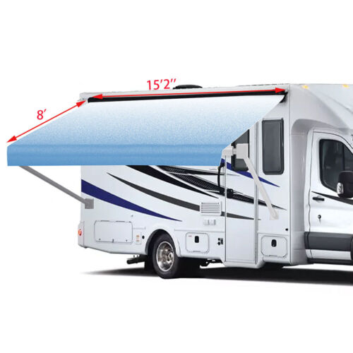Weatherproof Vinyl Rv Awning Fabric Replacement For Campers 9-20 Feet - Picture 18 of 23