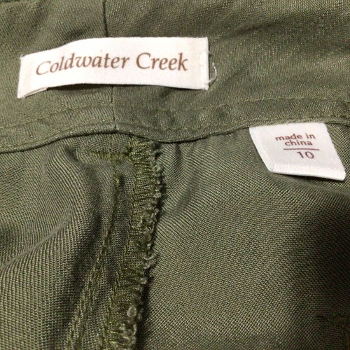 Coldwater Creek Green Tencel Cargo Crop Cuffed Hem Casual Pants 10 W32” L25” - Picture 6 of 6