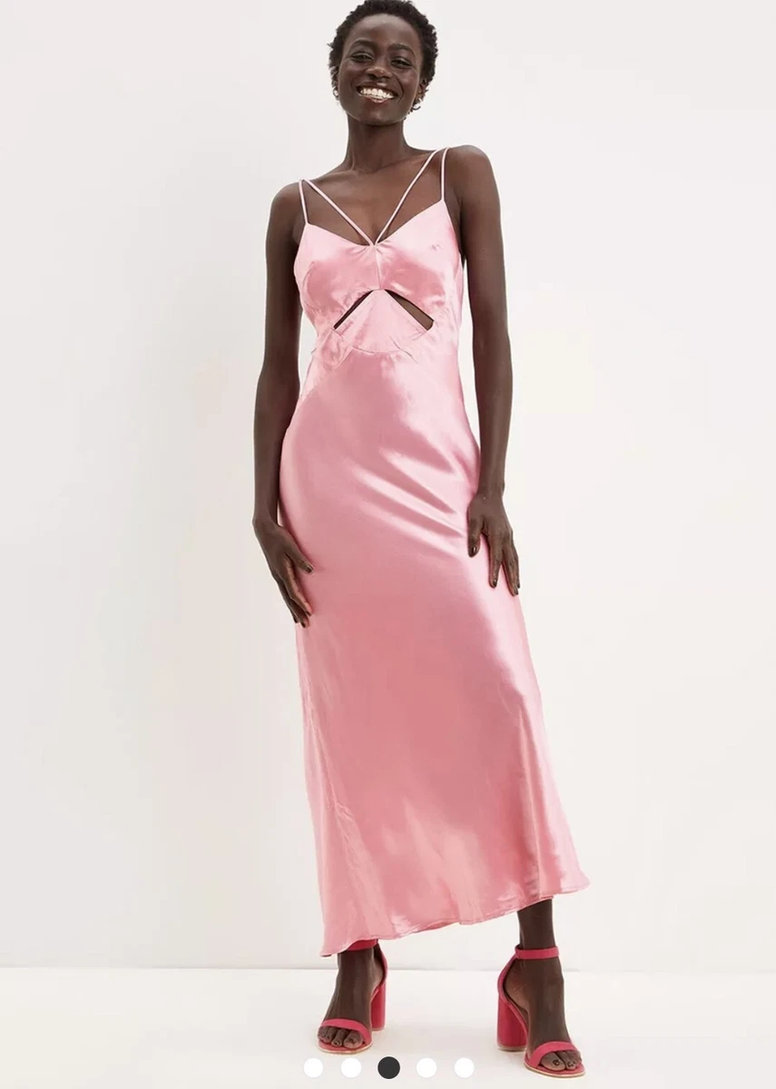 Dorothy Perkins Premium Satin Cut Out Slip Dress size 10 eBay