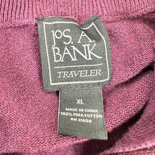 Jos. A Bank XL Maroon 100% Pima Cotton 1/2 Zip Sweater Preppy Grandpa Casual - Picture 4 of 8