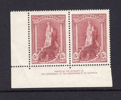 AUSTRALIA PREDECIMAL 1938 ROBES DESIGNS IMPRINT PAIR VERY FINE MNH..........2/31