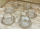 Vintage 1930s Federal Glass Diana Clear Child’s Toy Tea Set 8 Cups & 6 Saucers