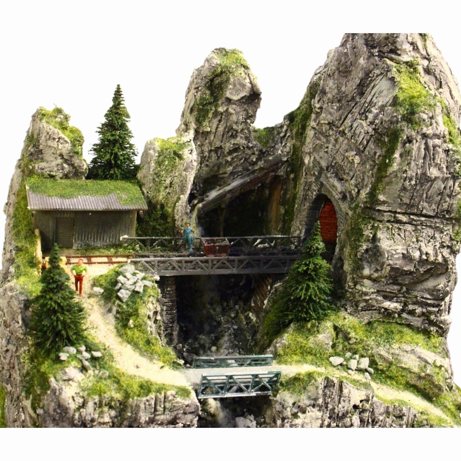 Diorama H0187 Bergwerk Bergbau Gebirge Berg FelsenGranit Strukturpatiniert
