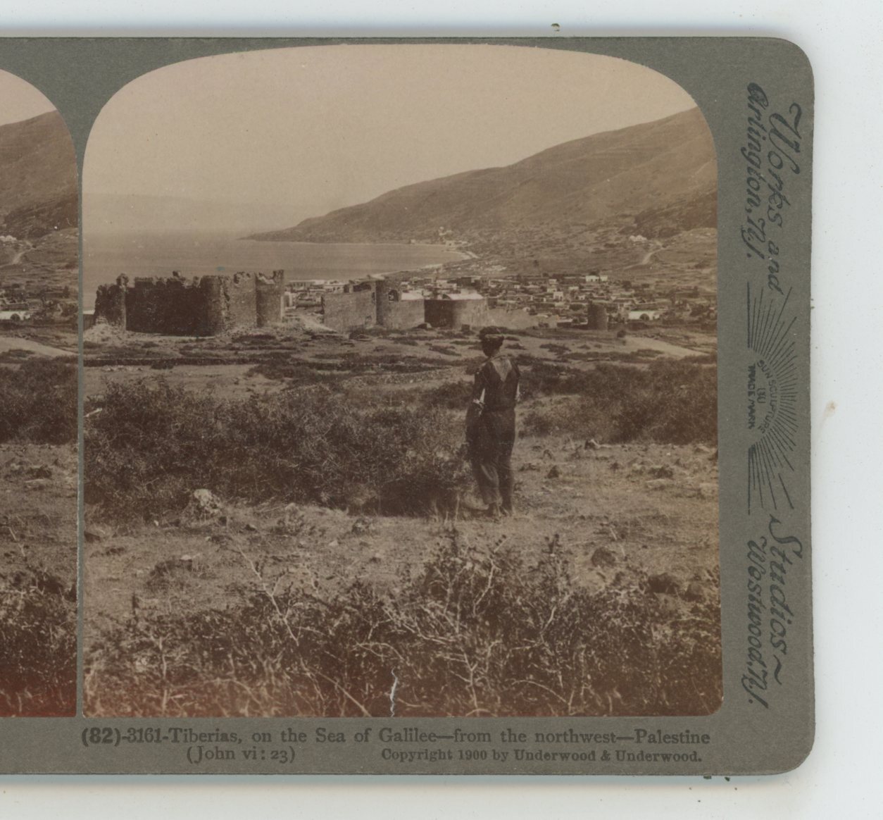 Tiberias on Sea Galilee Palestine Underwood Stereoview