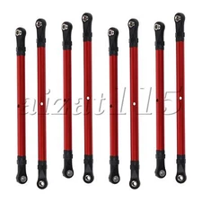 8Pcs RC Al. Rod Link Linkage Kit Replacement for AXIAL 313mm 1:10 Red