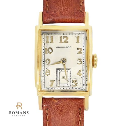 Hamilton Watch Vintage 10K Solid Yellow Gold 1940's Tank Serviced Warranty