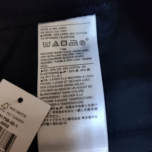 New Banana Republic Linen Cotton Cargo Pull On Wide Leg Pants Size Medium Black - Picture 7 of 9
