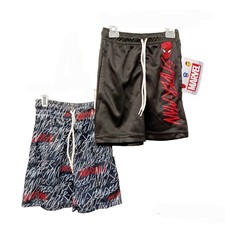 2x Marvel Spiderman Knit Shorts-Size 4-Black-Gray-Drawstring-Elastic
