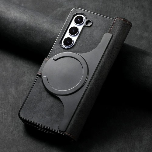 Funda tipo billetera de cuero para teléfono Samsung Galaxy Z plegable 6 5 4 3 cubierta de tarjetas con cremallera - Imagen 18 de 30