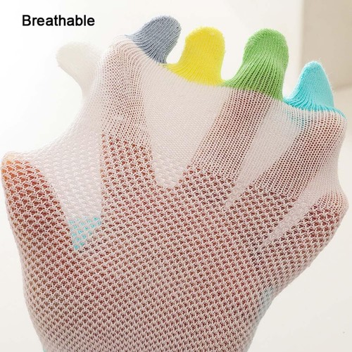 2 Pairs Cotton Five Finger Toe Socks Athletic Running Breathable Mesh Giraffe... - Picture 2 of 7