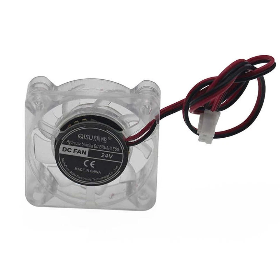 4010 Kühlventilator Mini Transparent Ventilator mit LED Licht Blau DC 5V 12V 24V - Bild 3 von 4