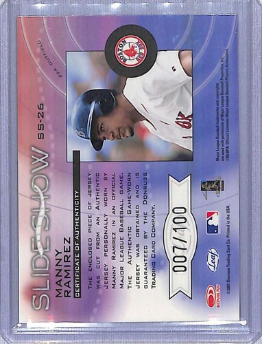 2001 Leaf Rookies & Stars #SS-26 Manny Ramirez Slideshow #/100 NM-MT - Picture 2 of 2