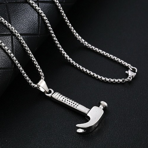 Men Stainless Steel Retro Tool Hammer Nails Style Pendant Necklace 0267 - Picture 5 of 9