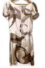 Autograph by Marks & Spencer Silk Dress Womens 16 1X Geometric Lined Work Office