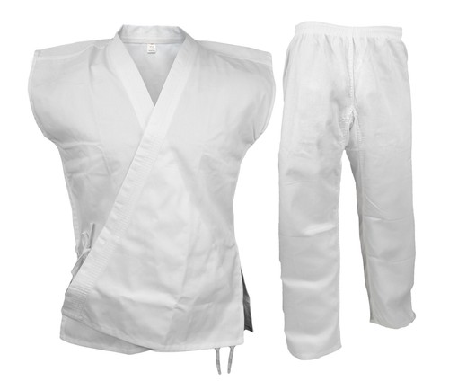 Uniforme abierto de artes marciales de karate sin mangas conjunto Gi Karate Taekwondo, negro blanco - Imagen 4 de 4