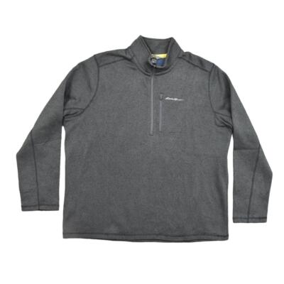 Eddie Bauer Gray Pullover Sweater 2XL Polyester Men Chest Pocket