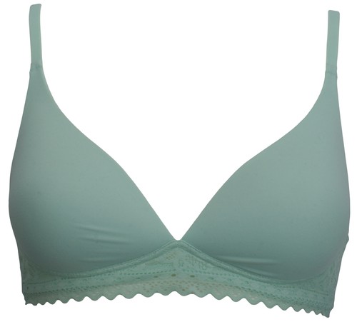Ex-Store Lace Trim Non Wired Padded Plunge T-Shirt Bra - Picture 3 of 13