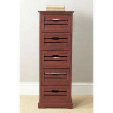 SAFAVIEH Sarina 5-Drawer Cabinet | Red |
